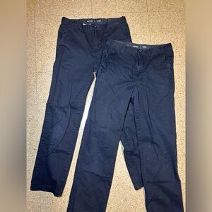 Lot 2 Old Navy Girls Flex Straight Denim Jeans Black Stretch Adj‎ Waist Pants 14